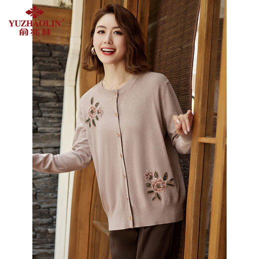 Yu Zhaolin mother's spring sweater jacket middle-aged and elderly women's knitted cardigan mother-in-law clothes for the elderly Y243Z1004