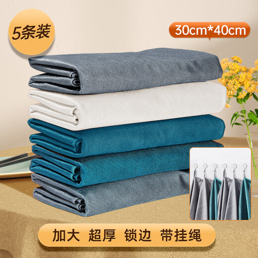 Xiangjiamei fish scale rag, large seamed edge, less lint, dish towel, cleaning cloth, dishwashing cloth, absorbent cloth, lazy double-sided rag, 5 glossy rags, 30*40, random colors