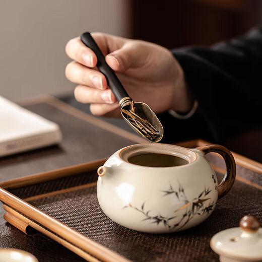 Nitu Ru Kiln Tea Ceremony Six Gentlemen Tea Clips Tea Pens Teaspoon Tea Knife Accessories Tea Supplies Six-piece Set Tools Ru Kiln Fuzhu Six Gentlemen