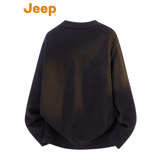 Jeep fake two-piece black sweater men's autumn and winter trendy brand thickened and warm Henry collar sweater black _ Official authentic M _ Recommendation _100-120Jin Jin equals 0.5 kg