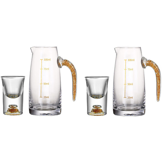Green Apple White Wine Glass Wine Divider Set 24K Gold Foil Lead-Free Crystal Glass Exquisite 2-Liang Wine Pitcher 2 Pots 2 Cups