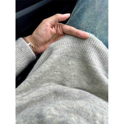 Senma Gray Henley Collar Sweater Men's Autumn Cleanfit Feeling Bottoming Sweater American Lazy Chic Sweater Gray Upgraded M