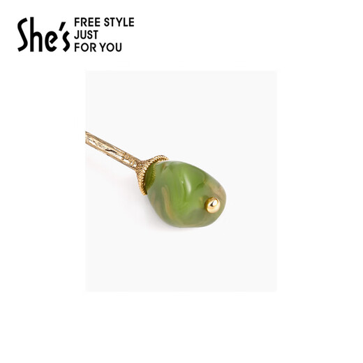 She s Akiko resin hairpin new Chinese style hairpin ancient style hairpin high-end hair accessories birthday gift for girlfriend Green F0