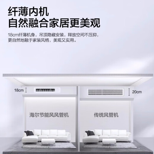 Haier central air-conditioning duct machine one-to-one embedded air-conditioning for home bedrooms and living rooms, variable frequency heating and cooling, new level of energy efficiency, manufacturer subsidy 1.5 HP, level one energy efficiency, all-inclusive price, discount for consultation