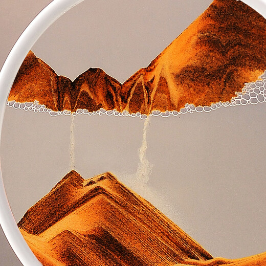 Senkaron quicksand painting ornaments hourglass creative decompression crafts office desktop decorations men and women graduates day gift 3d flowing sand painting blue-green out of blue 7 inches