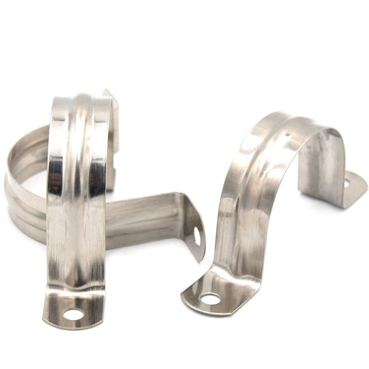 Bingyu 304 stainless steel U-shaped pipe clamp riding clamp hoop pipe clamp ohm card saddle clamp 20mm (50 pieces)