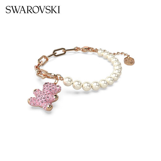 Swarovski TEDDY Pink Teddy Bear Imitation Pearl Girls Bracelet Female Bracelet Birthday Gift Female 5669169