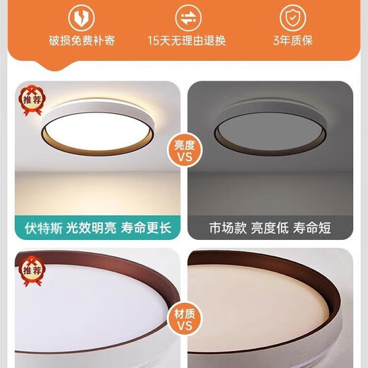 SUOYADA索亚达新款卧室主灯极简led吸顶灯简约现代客厅灯房间餐厅书房2024新款 百慧灰圆50cm白光48w(10-18平)