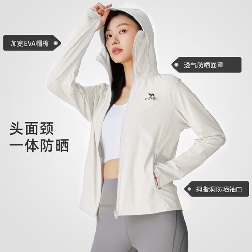 Camel (CAMEL) Originalgarn, eisempfindlich, schnell trocknend, atmungsaktiv, Eva-Hutkrempe, Damen-Sonnenschutzkleidung 724BZ0L0004 Raw Jade White L