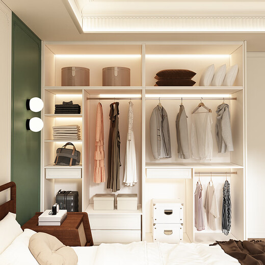 PIANO whole house customized home wardrobe bedroom retro style cloakroom study living room overall flat door wardrobe customization Prepayment (consult customer service for the plan)