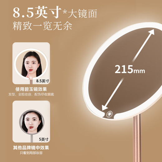 Syouran makeup mirror with light led high-definition makeup mirror Internet celebrity three-color smart fill-in mirror bedroom desktop large size portable Chinese Valentine's Day gift for girlfriend and wife LED beauty mirror three-color adjustable brightness upgraded metal stand pearl white