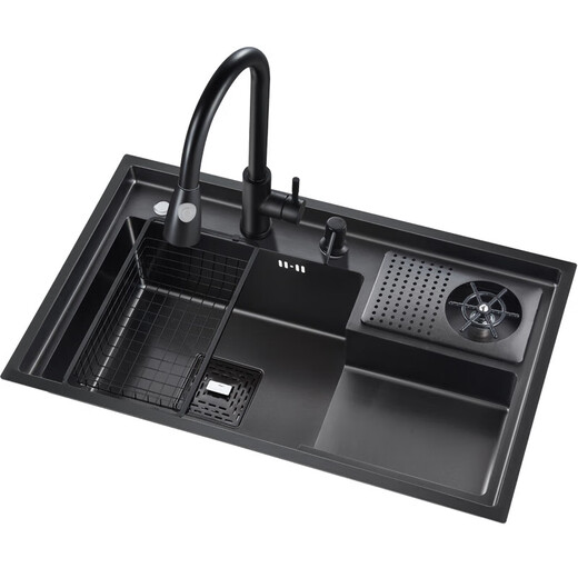 Kohler Nano-Black Cup Washer Fregadera Slot Single Sea inoxidable Cafetería Cafetería Cafetería Barra de agua Zhongdao 6848 con 6193 Hot y calientes + ardiente de limpieza de agua