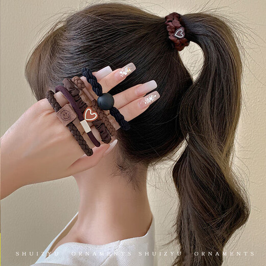 High-elastic rubber band hair durable headband, simple ponytail hair rope, advanced hair tie, durable hair rope, event promotion, welfare grab, 40-piece set randomly distributed