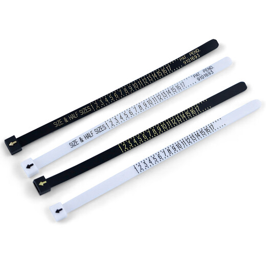 Muyu Ring Measurement Ring Mouth Size Size Tool Ring Number Size Mido Finger Measurement Ruler Finger Measurement Belt Measurement Belt White without label Black with label