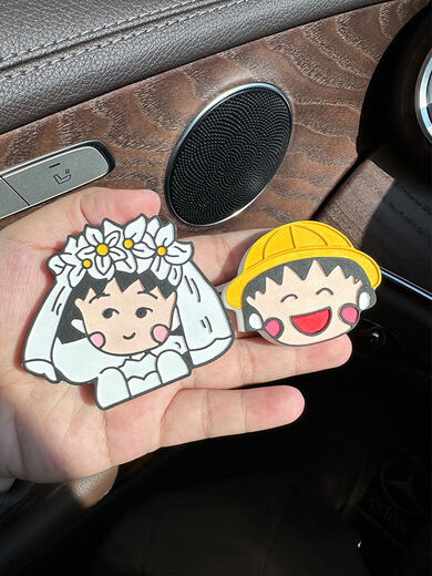 Litian Cherry Maruko-chan car perfume air outlet aroma diffuser stone car cute decoration car supplies cartoon wedding dress Yuanqi Maruko-chan car clip Darjeeling free 3ml essential oil