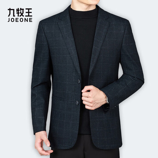 JOEONE Men's Wool Suit 2025 Autumn and Winter Men's Business Casual Middle-aged Versatile Wool Single Suit Jacket Gemstone 6611 56 Weight 180-192 Jin Jin equals 0.5 kg