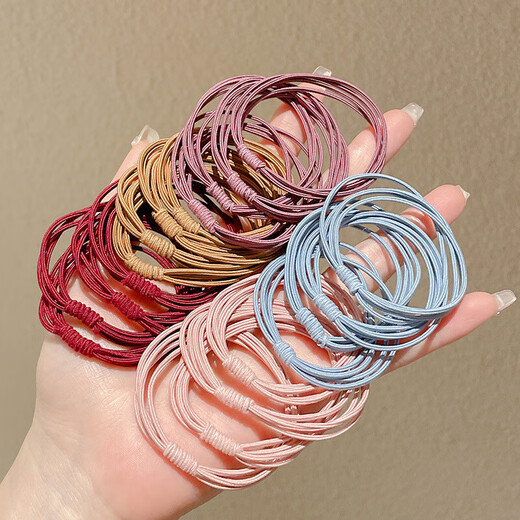 Simple hair tie, internet celebrity temperament, hair tie, rubber band, women's high elasticity and durable hair tie, black leather cover, headband, hair rope, 20 black multi-strand hair ropes