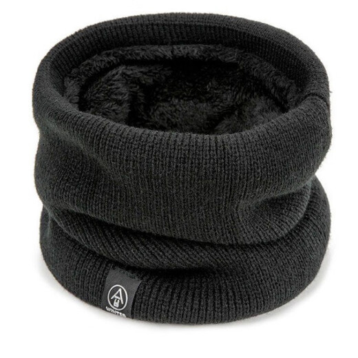 Yehe winter neck scarf for men and women black velvet thickened neck scarf men's warm neck scarf cycling cold mask pullover black