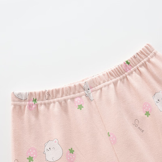 红豆儿童纯棉内衣套装男女童秋衣秋裤睡衣棉毛衫套装M1020肉粉140