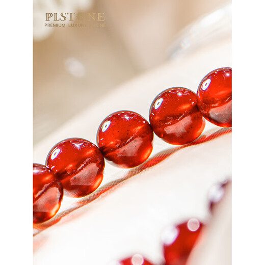 PLSTONE natural crystal Tanzania Fanta stone orange garnet hand-made bracelet gift for women and men, bead master level about 8mm Fanta garnet