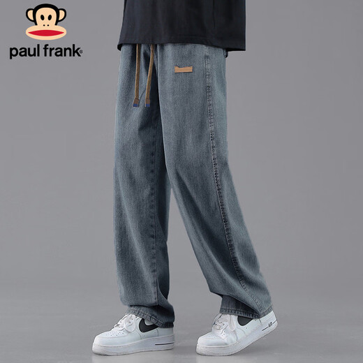 Paul Frank Jeans Men's Autumn American Loose Pants Men's Pants High Street Casual Pants Men's Trendy Brand Retro Blue XL