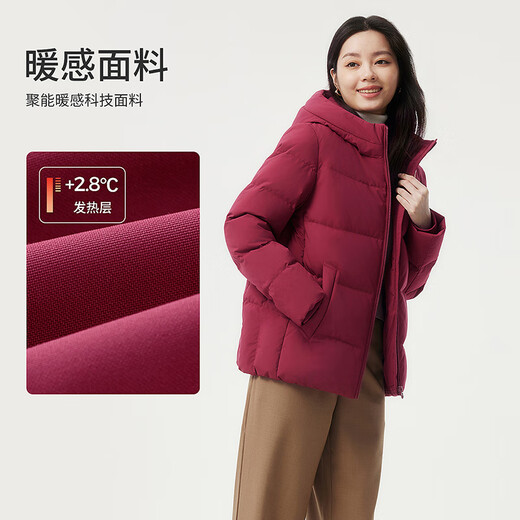 Tambor Down Jacket Women's New Winter Loose Short Thick Warm Hooded Middle-aged Warm Jacket TBF510356J Black XL (175)