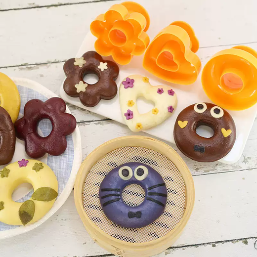 Yusenyi Donut Set Mold Fancy Baked Bagel Cartoon Bun Mold Full Cake Household Dough Maker Round Donut Round Donut 1g