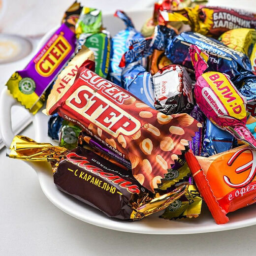 Other Russian mixed candies, Russian-style chocolate, mixed candies, New Year goods, shipped from the port, mixed candies 1000g, two packs