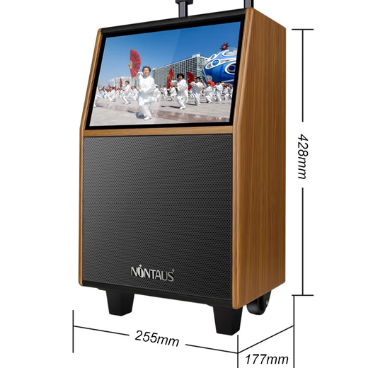 Jinzheng square dance audio with display screen outdoor audio karaoke all-in-one trolley speaker mobile Bluetooth home KTV audio karaoke machine large volume 21# Bluetooth wooden trolley flagship version (no microphone standard without U disk without bracket