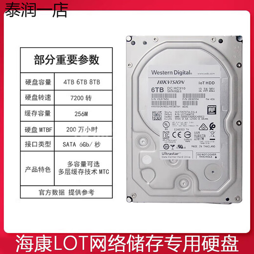 德国品质海康威视 HK724TAH HK726TAH HK728TAH企业级4T/6T/8T存 HK728TAH 8TB(海康威视 三年联 4TB