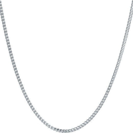 Saturday Fortune fish bone chain PT950 white gold platinum necklace thin chain for women PT057308 about 2.74g 40cm birthday gift