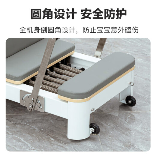 Gather Deren Pilates Equipment Aluminum Alloy Core Bed Folding Yoga Bed Small White Bed Yoga Studio Free Integrated Bed | Standard Model (Domestic Spring + PU Leather) Gray Leather Cover