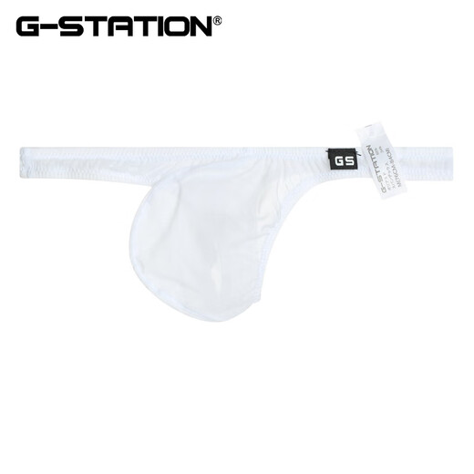 G-STATION ultra-thin silky high-transparency STC Japanese small men's thong breathable quick-drying sexy tight underwear size small white L (for small sizes, it is recommended to go up 1-2 sizes)