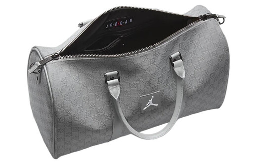 Jordan checkerboard jacquard fabric sports trend old flower bag luggage bag bucket bag shoulder bag same style for men and women white