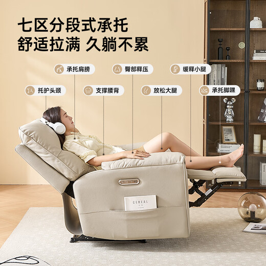 Gujia Home Leather Massage Sofa Living Room Single Sofa Lazy Sofa Rocking Chair Bedroom Study Home Small Massage Chair Elephant Chair PTDK851FY