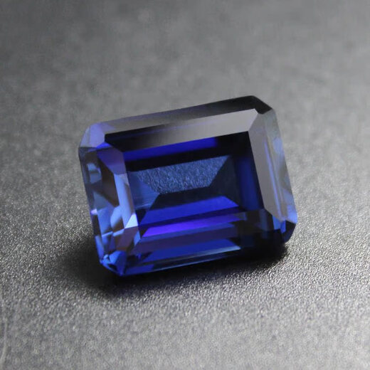 Feiyu precious natural tanzanite sapphire powder fused rectangular deep sapphire loose stone fashion jewelry can be inlaid, rectangular 8X10mm