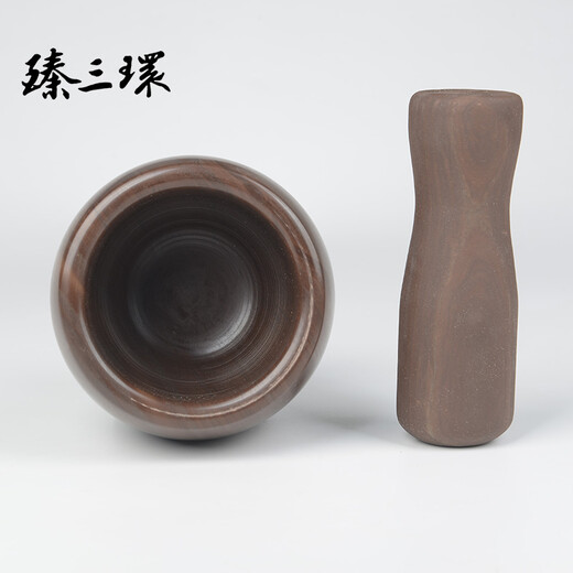 Zhensanhuan garlic mortar household garlic masher marble garlic pounder stone mortar garlic press manual grinder Muyu stone upgraded model