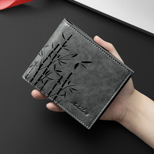 MashaLanti Men's Wallet Short Multifunctional Coin Purse Business Light Wallet Practical Card Holder Birthday Gift for Boyfriend Smoke Gray