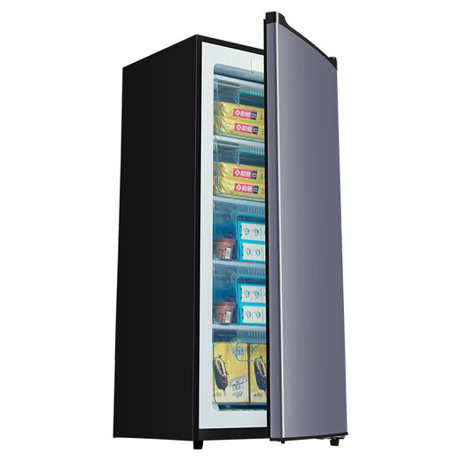 Royalstar vertical freezer household uniform cooling full temperature zone refrigeration small freezer breast milk storage cabinet first-class energy efficiency first-class energy efficiency 5-layer drawer 156L LCD purple