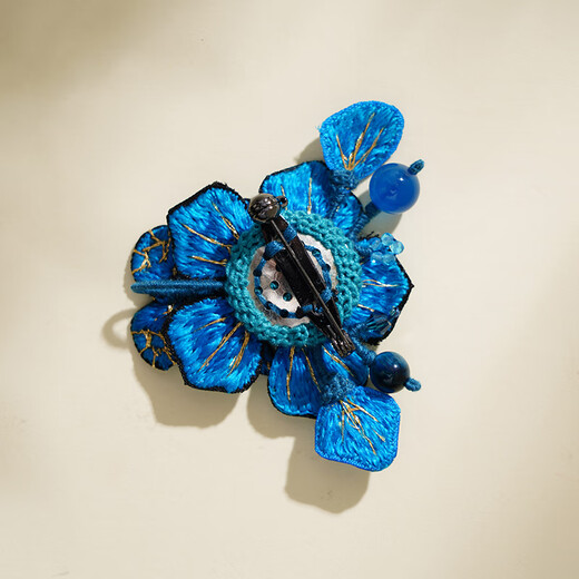 Forbidden City Culture Fragrant Courtyard Brooch High-end Ladies Corsage Accessories Pin Mulberry Silk Intangible Cultural Heritage Miao Embroidery Skills Forbidden City Cultural Creation Birthday Gift for Girlfriend