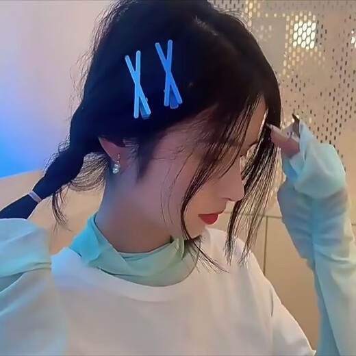 Candy color hair clip girl side clip dopamine duckbill clip internet celebrity cross clip cute little hair clip bangs clip hair clip off-white cross 2 pieces (1 pair)