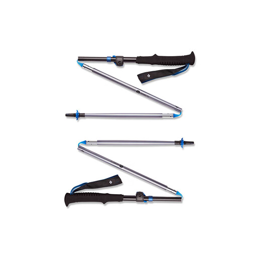 Black Diamond hiking pole Distance FLZ long-distance hiking stable support lightweight outdoor hiking pole gray blue 95-110CM