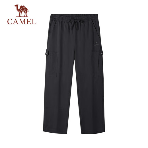 CAMEL Casual Outdoor Hiking Pants Men's Water-Repellent Straight Overalls J14CA6L6645 Phantom Black XXL