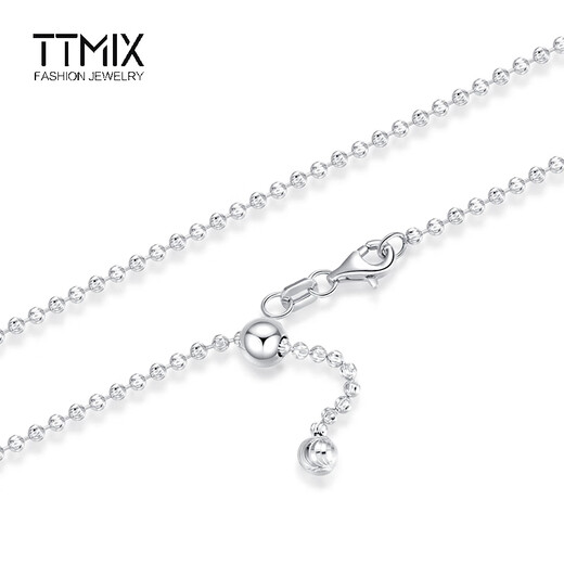 TTMIX shiny pt950 platinum necklace women's platinum clavicle chain plain chain ball diamond chain adjustable 6.1-6.3g 50cm thick 1.5mm