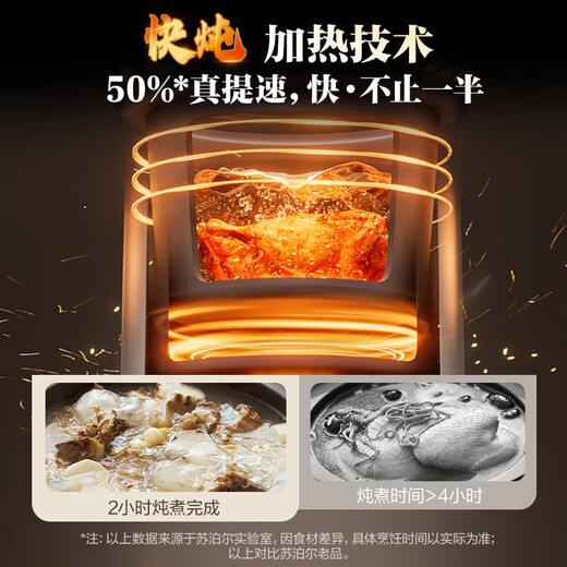 SUPOR Electric Stew Pot Purple Clay Pot 5L Large Capacity Quick Stew Pot Multifunctional Porridge Pot Electric Casserole Home Stew Smart Reservation Stew Pot Electric Stew Cup Special Pot for Porridge Purple Pottery 5L Purple Clay Family Choice