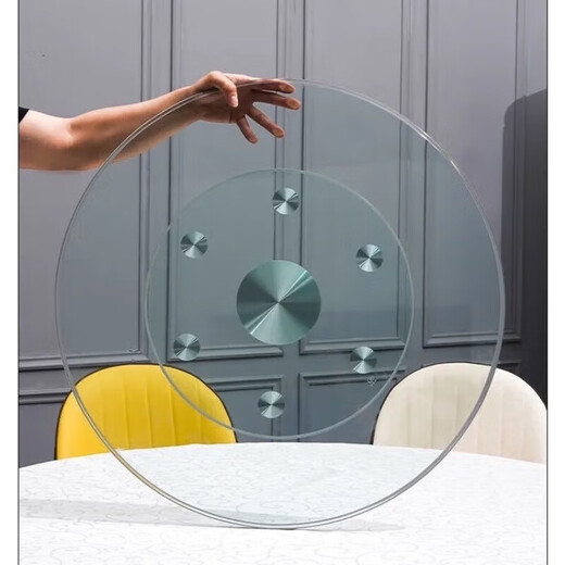 Zhuobo dining table turntable tempered glass turntable round table large base desktop rotating table BZP2 six auxiliary wheels 78cm