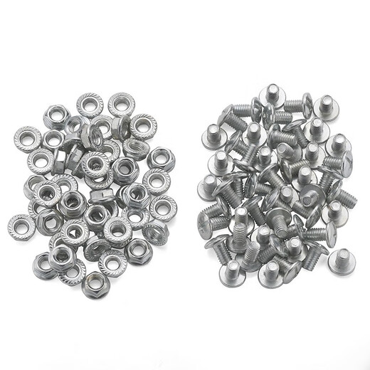 JINGGONG special shelf screws for angle steel materials, cross-flower screwdriver slot, large flat head, square neck, carriage bolt, angle iron, 6 mm cross-flower screws + nuts (50 sets)