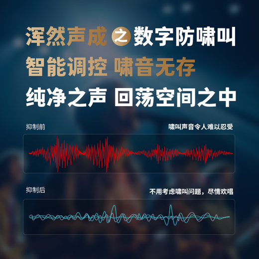 Melody DSP7200 fully automatic one-click anti-howling feedback suppressor microphone microphone conference stage performance KTV two-in-two-out digital frequency shifter processor equalizer DSP8500 rhythm version_four-channel anti-howling suppressor