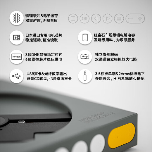 Shuiyueyu Dream Disc Player 2 DiscDream2 CD player HiFi level multi-purpose portable CD disc music player Dream Disc Player 2