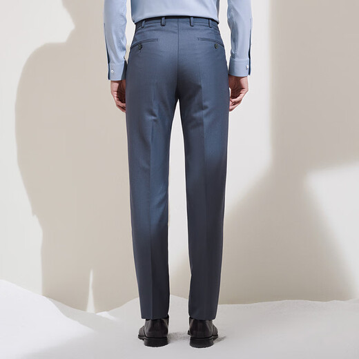 Announcement Bird Suit (Pants) Jade Ice Silk Fiber Business Formal Men's Straight Pants EBD241233U Blue 84A